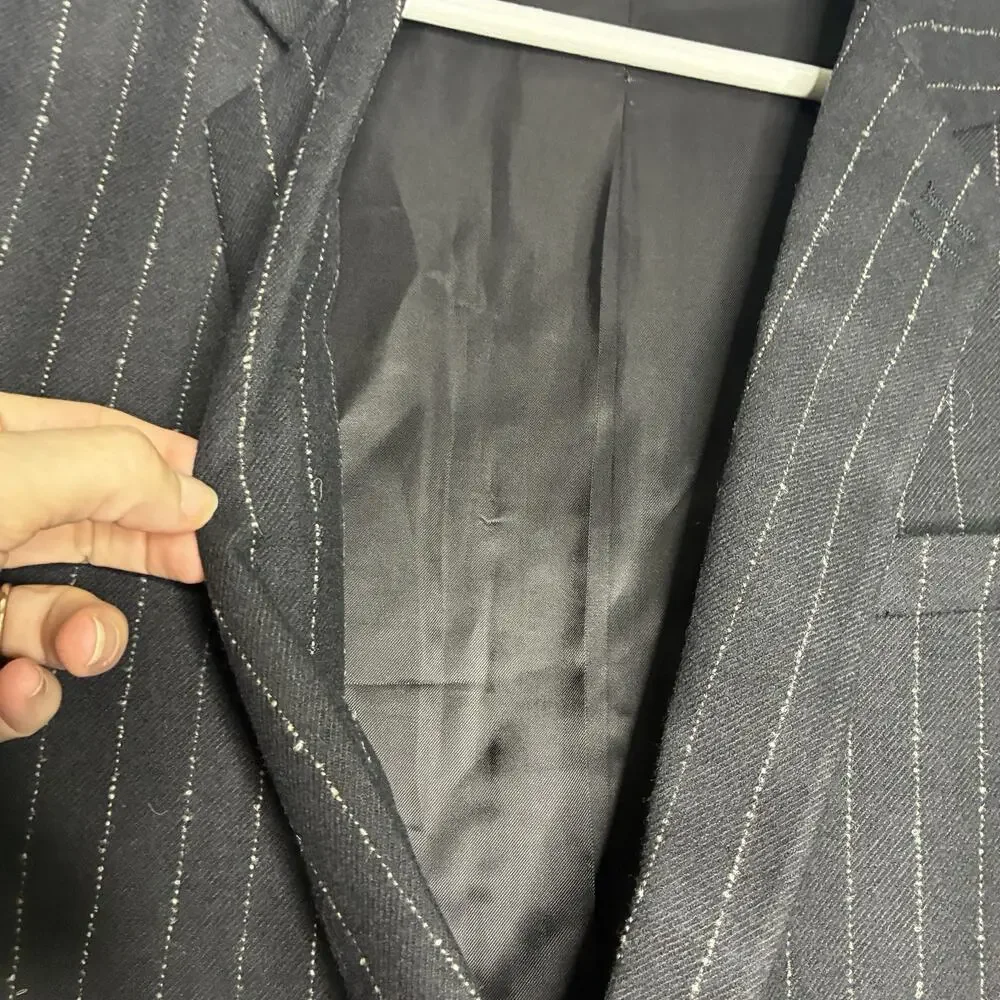 The Kooples Men's Wool Blend Black Pinstriped Blazer 48 NWT